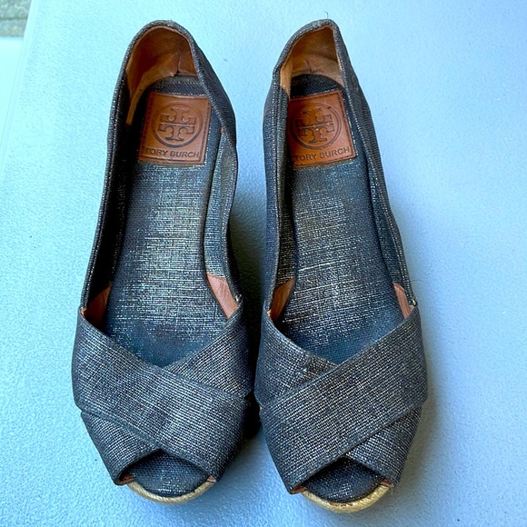 Tory Burch Shoes - Tory Burch Filipa Espadrille Wedge Heel metallic size 8.5